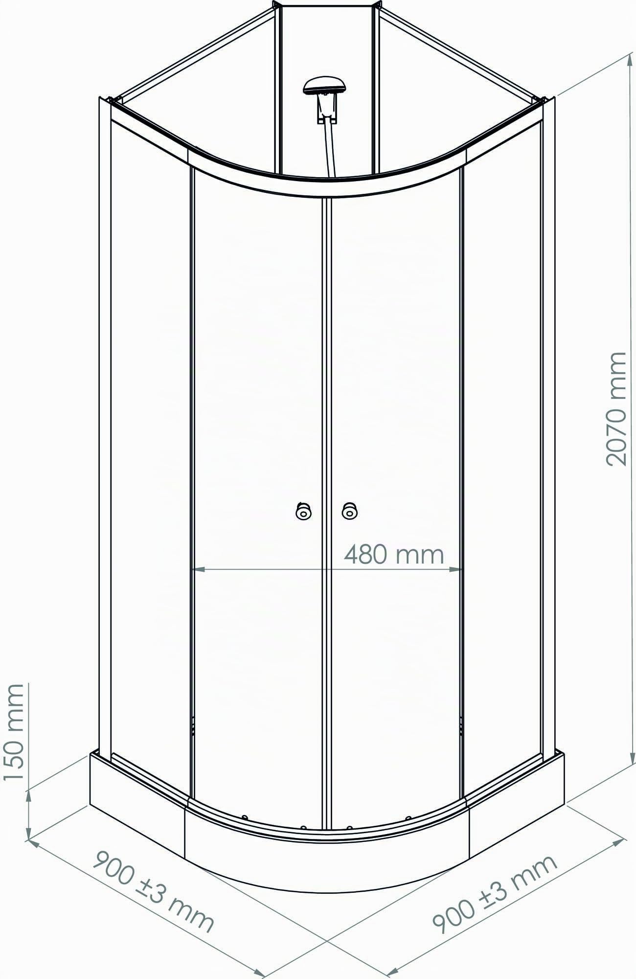 ONDÉE Cabina de Ducha GENA, Vidrio Templado, 90 x 207 cm, Blanco | Vidrio Templado, Cierre Suave, Entregado en Kit, Acceso Práctico con Puerta Corredera, Mezclador Mecánico y Ducha Funcional