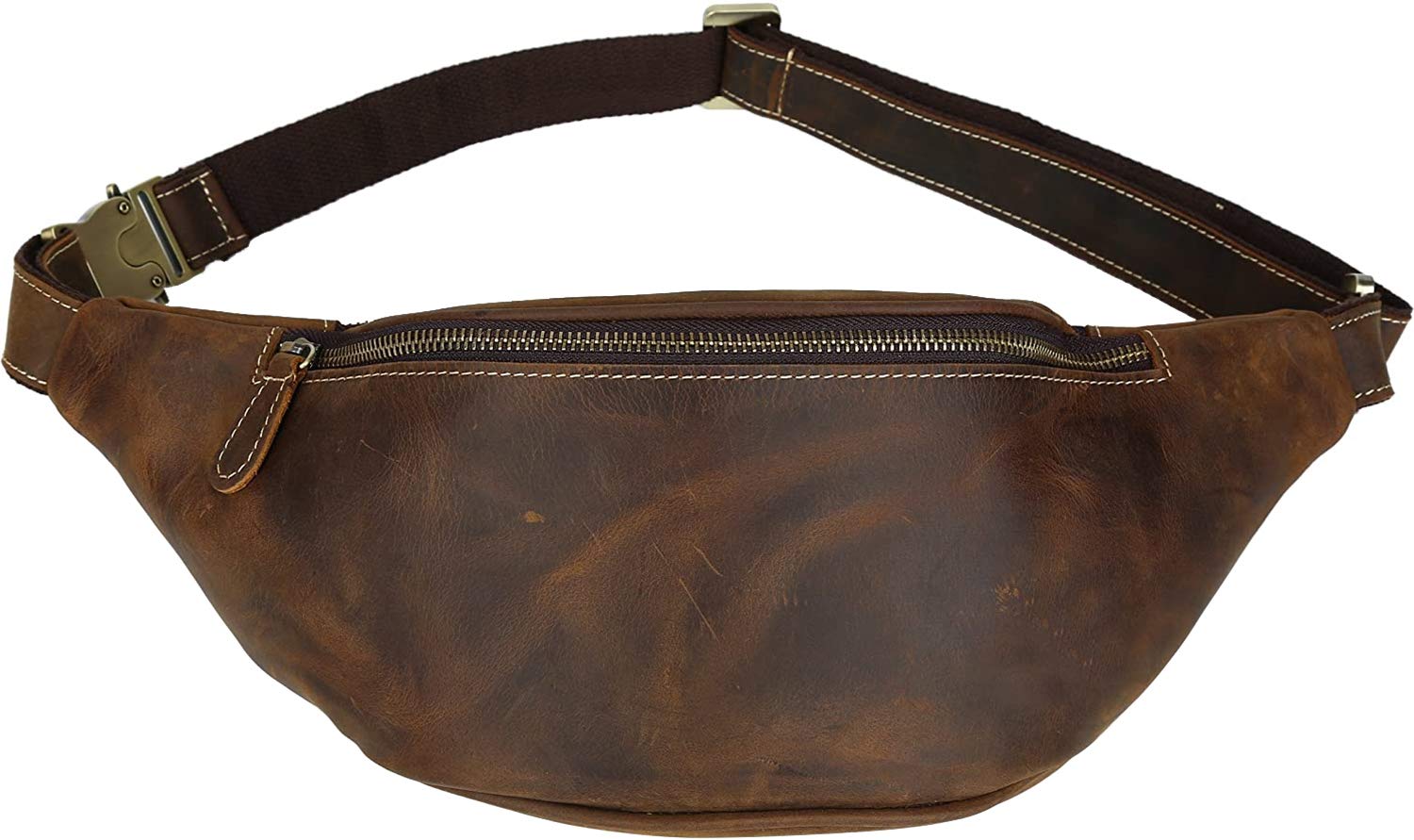 Amazon | [(チョウギュウ) 潮牛] 三日月型 本革 メンズ ウエストバッグ
