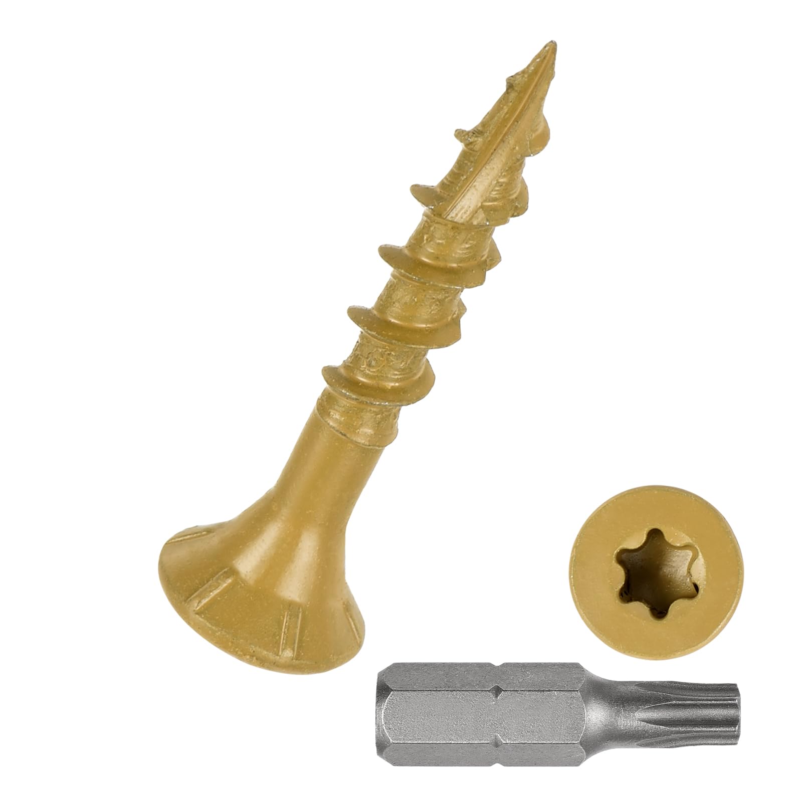 DTGN #8x1 Deck Screws - 400Pack - Good for Decks, Fences, Frames, Farms, Outdoor Furniture - Carbon Steel Wood Screws Epoxy Coated W/ T25 Torx Star