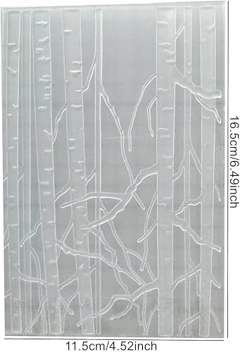 Miniatura 2 de DIYology Carpetas en relieve 3D de bosque para hacer tarjetas, fondo de abedul con textura de fondo en relieve para manualidades, manualidades,