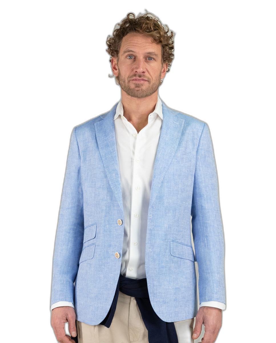 El Ganso Americana Lino Oxford Azul