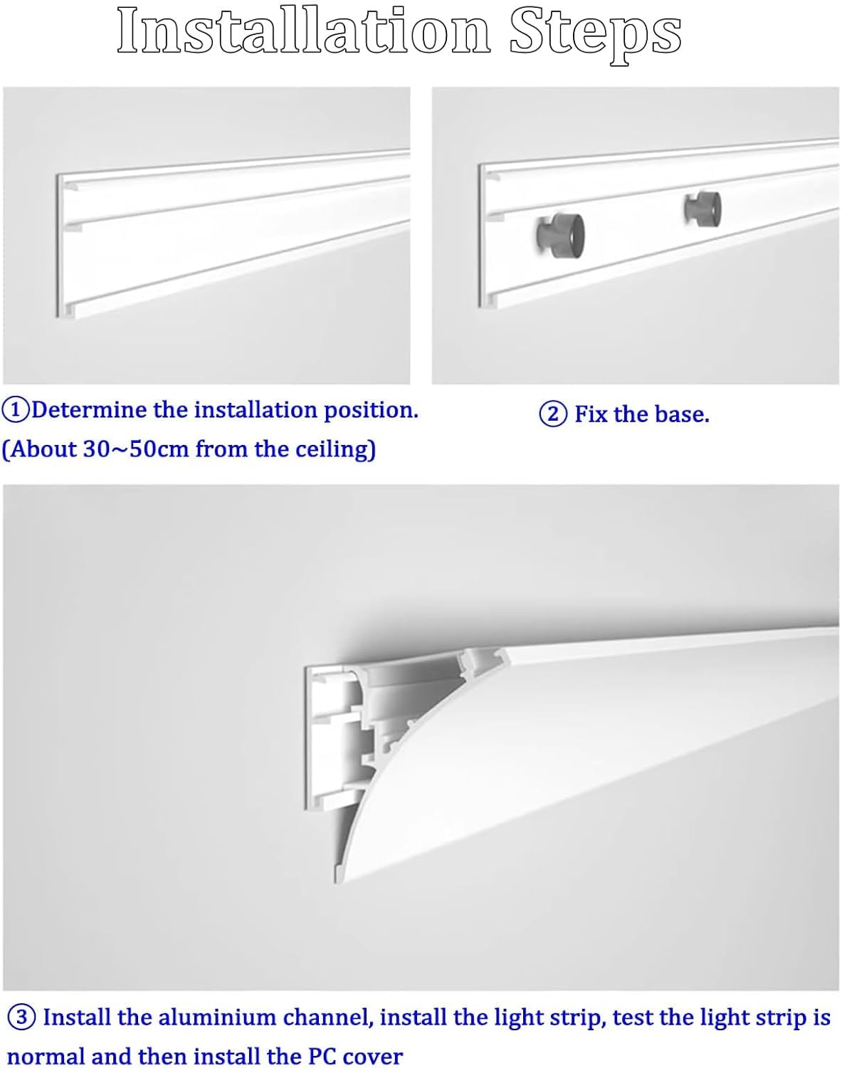 Płyta podstawy LED do oświetlenia pośredniego, profil aluminiowy do kanałów taśmowych LED, opcja klosza bez taśmy LED