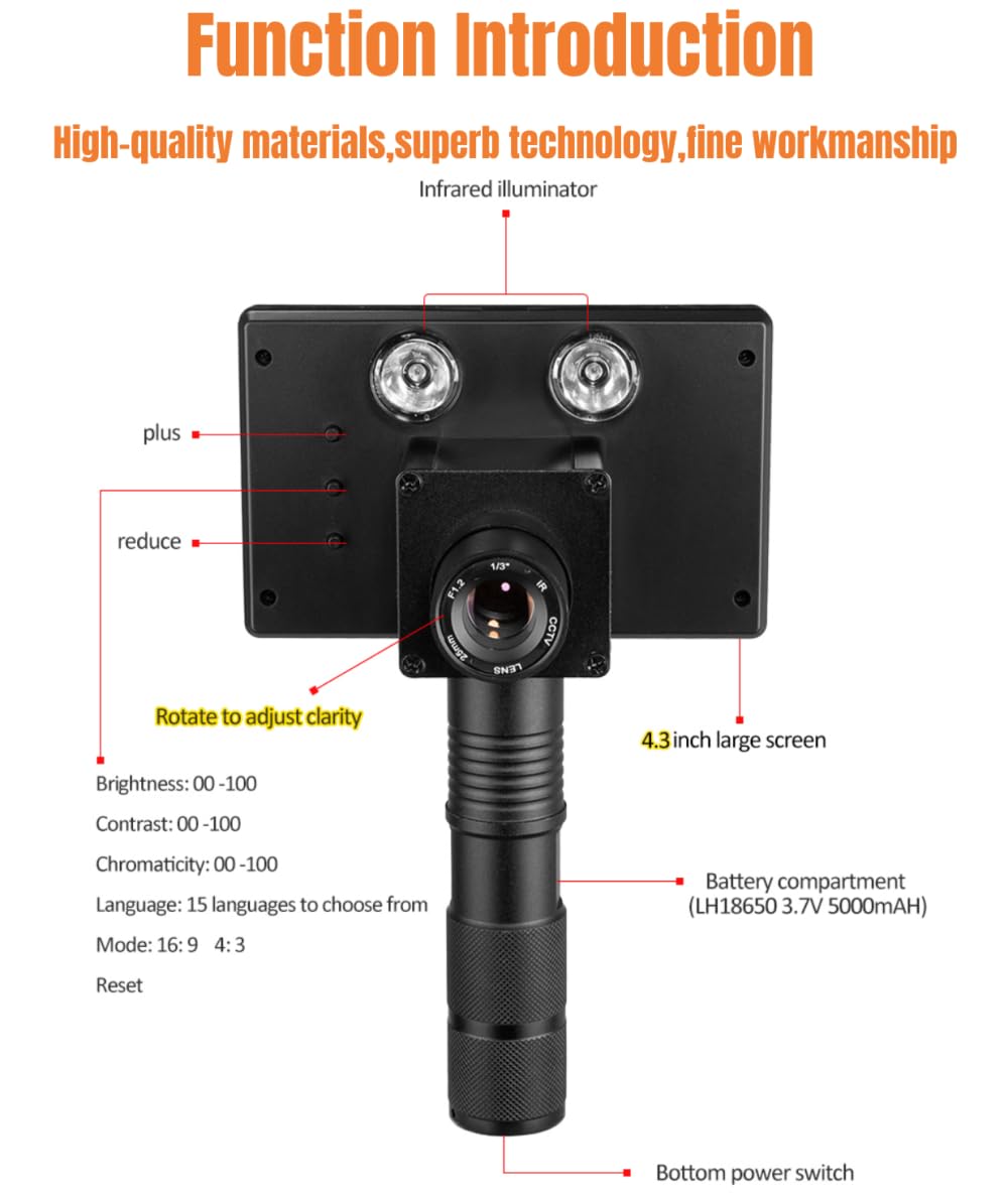 Handheld-Nachtsicht, 850 nm, Infrarot-LEDs + IR-Taschenlampe, Kameras, Outdoor-Zielfernrohr, wasserdichte Wildtier-Fallenkameras A