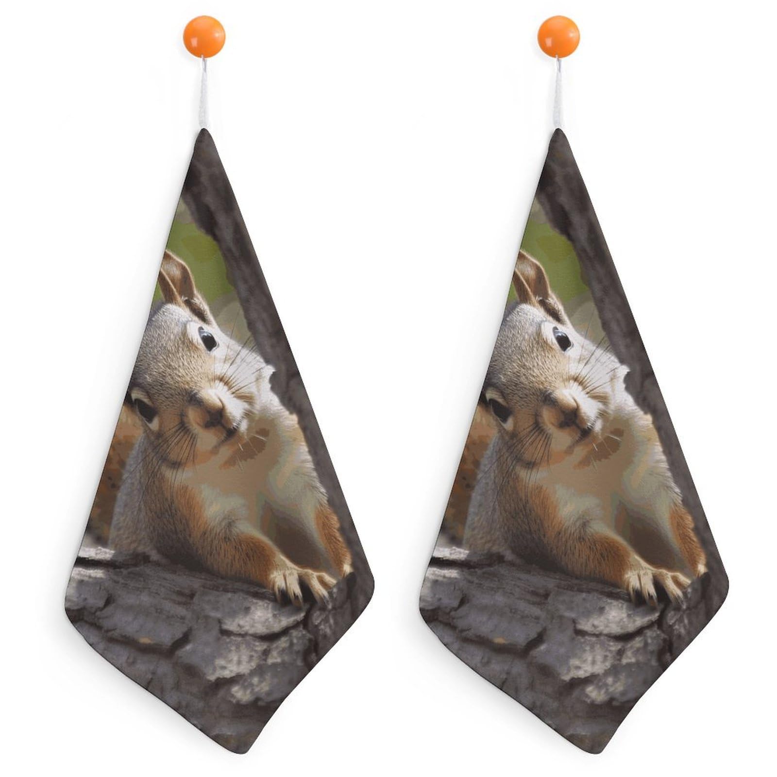 LDGSUPH Squirrel in The Tree Hand Towels Fashion Hand Face Towel with Hanging Strap Absorbent Soft Decorative Towel Fade Resistant Cozy Face Cloths for Kitchen Gym Bathroom Towels 2PCS