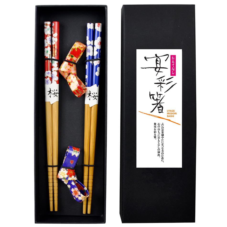 Set pauzinhos presente caixa elegante suporte cerâmica panda urso gato flores bambu madeira reutilizável cozinha japonesa sushi ramen chopsticks asiáticos luxo decoração premium (SAKURA2)