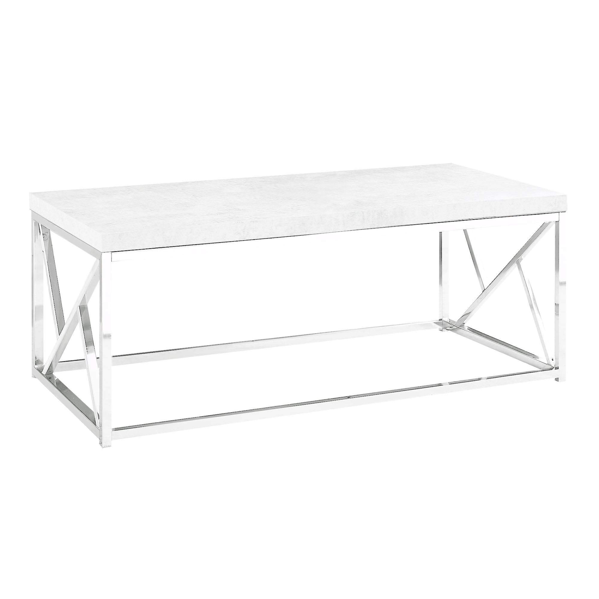 Monarch SpecialtiesCoffee Table-Grey Cement With Chrome Metal