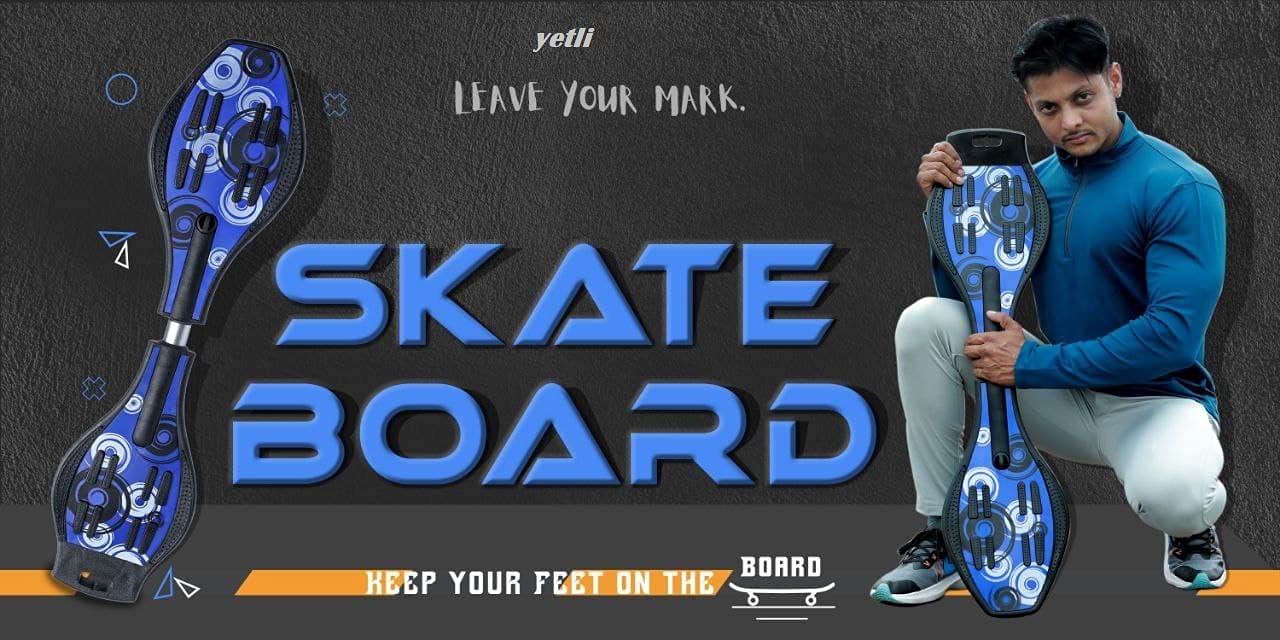Sell pluse Alloy Wave Board Skate Board With Carry Bag Led Flash Colorful Lights In 2 Wheels For Outdoor For Kids Skateboard For Kids (Blue Waveboard) - Image 4 thumbnail