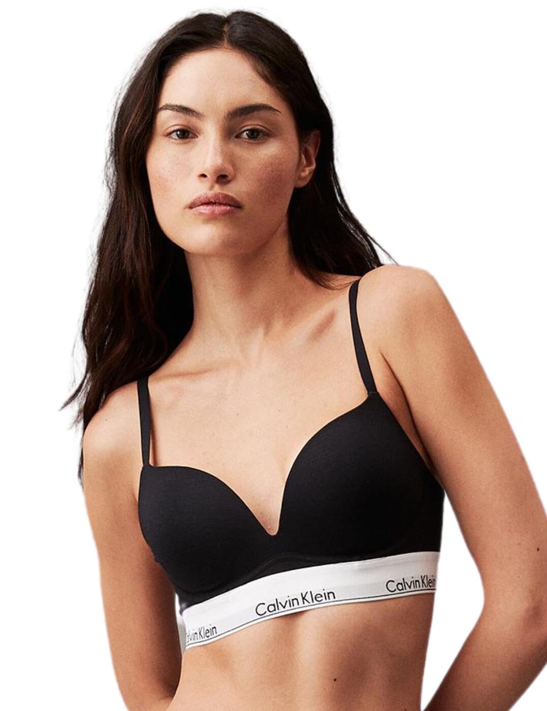 Calvin Klein Women’s Push Up Plunge Underwire Bra, Black (Black), 34DD