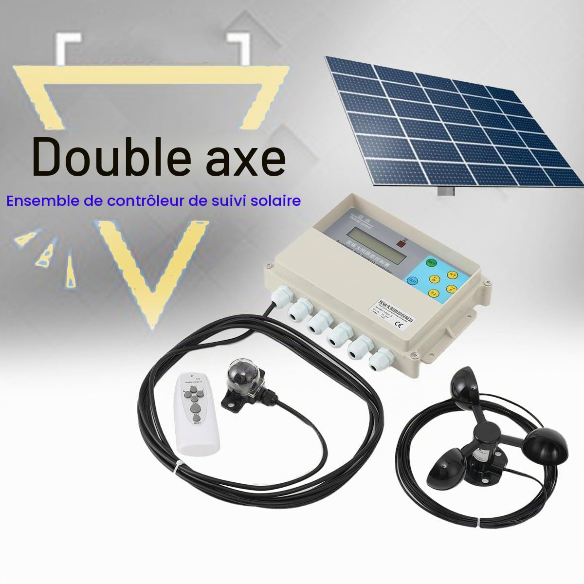 ContrôLeur à Double Solar Tracker SystèMe de Suivi Automatique Solaire Suivi de Plate- à DegréS de Liberté Tracker pour PV Solar Panel System,Automatique de la Plateforme du Contrôleur