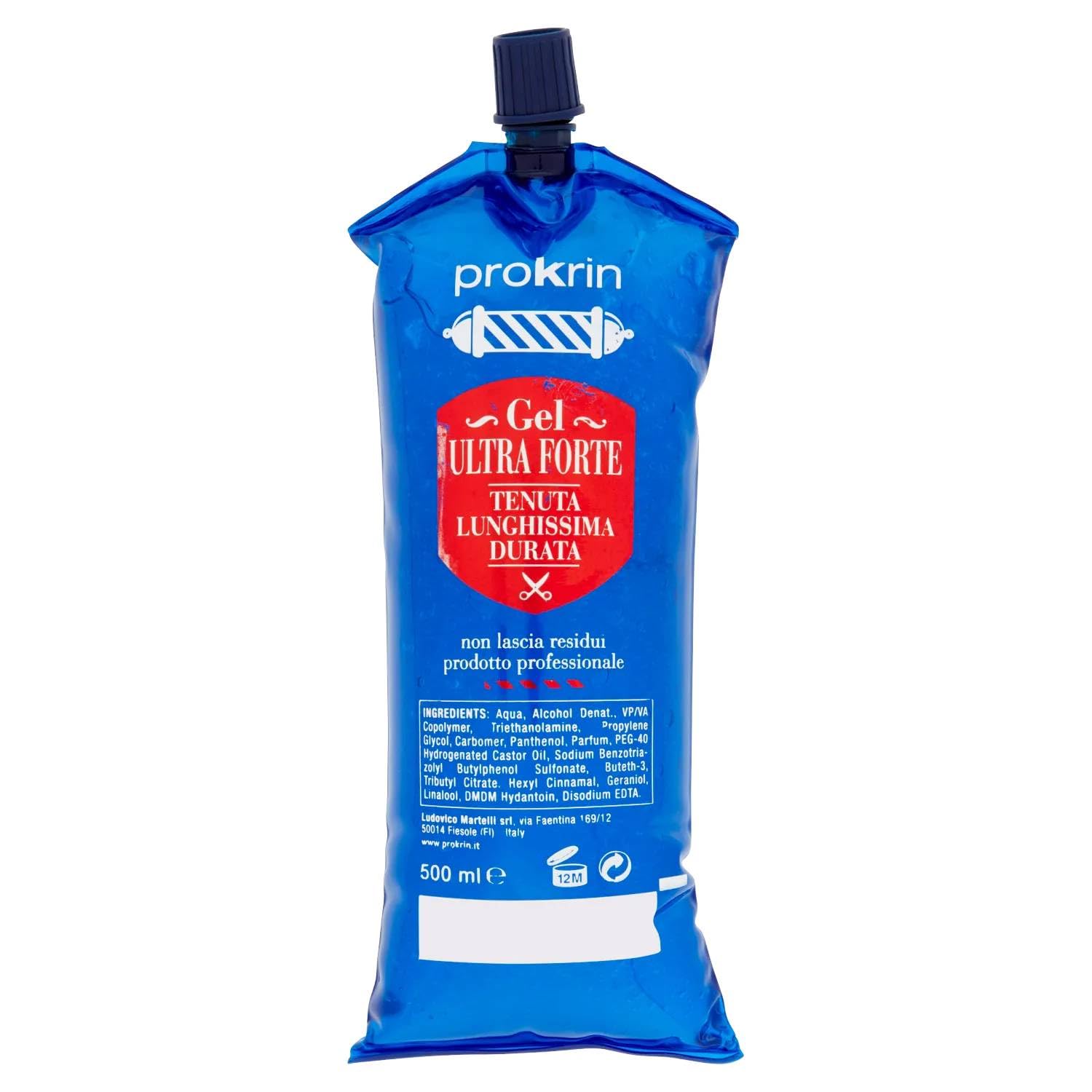 Set 12 PROKRIN Gel Bolsa Ultra Fuerte 500 ml Producto Peinado Cabello