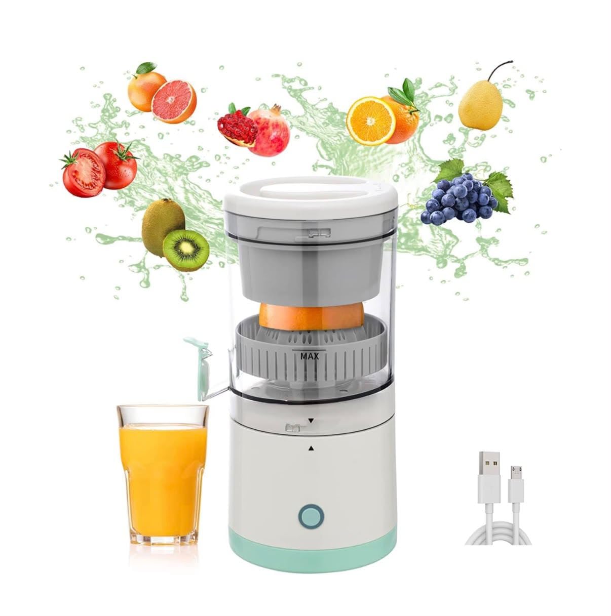 Electric Citrus Juicer Extractor, Portable Wireless Orange Squeezer with USB Charging, Automatic Fresh Fruit Juicing Machine with Anti-Drip Spout for Oranges, Lemons, Grapefruit, and Lime-image-38