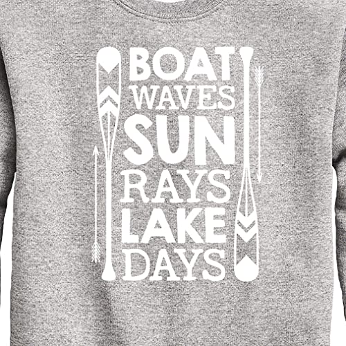 Instant Message - Lake Days Quote - Toddler & Youth Crewneck Fleece Sweatshirt3