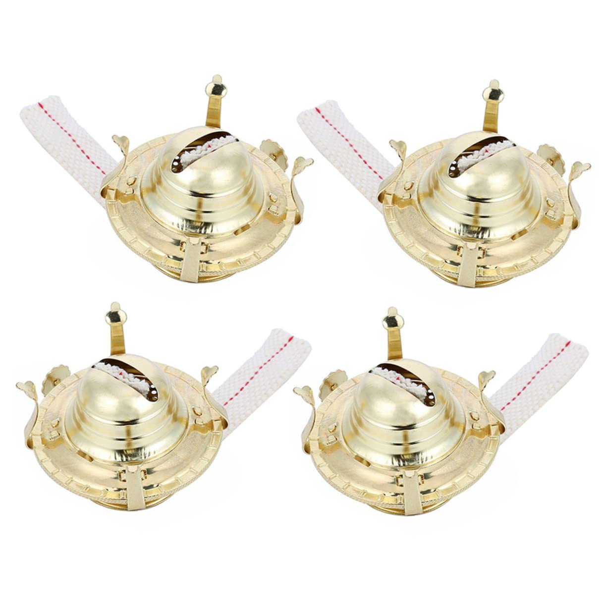 ERINGOGO Vintage Oil Lamp Burner Replacement 4pcs Metal Kerosene Lamp Burners with Replacement Wicks