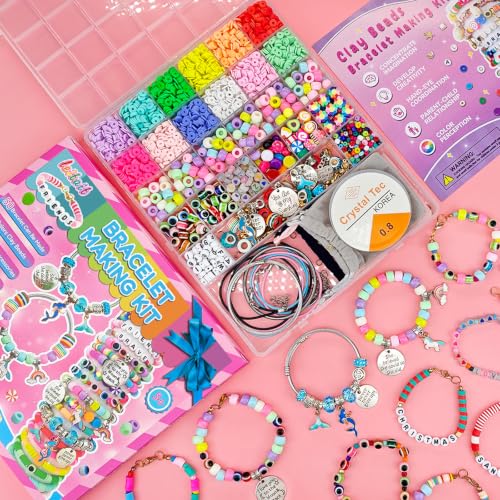 leitait Girls Toys Bracelet Making Kit -3400pcs Charm Jewelry Making Kit Supplies,Unicorn/Mermaid Crafts Birthday Christmas Gifts for Girls Ages 5 6 7 8 9 10 11 12 Years Old - Image 2