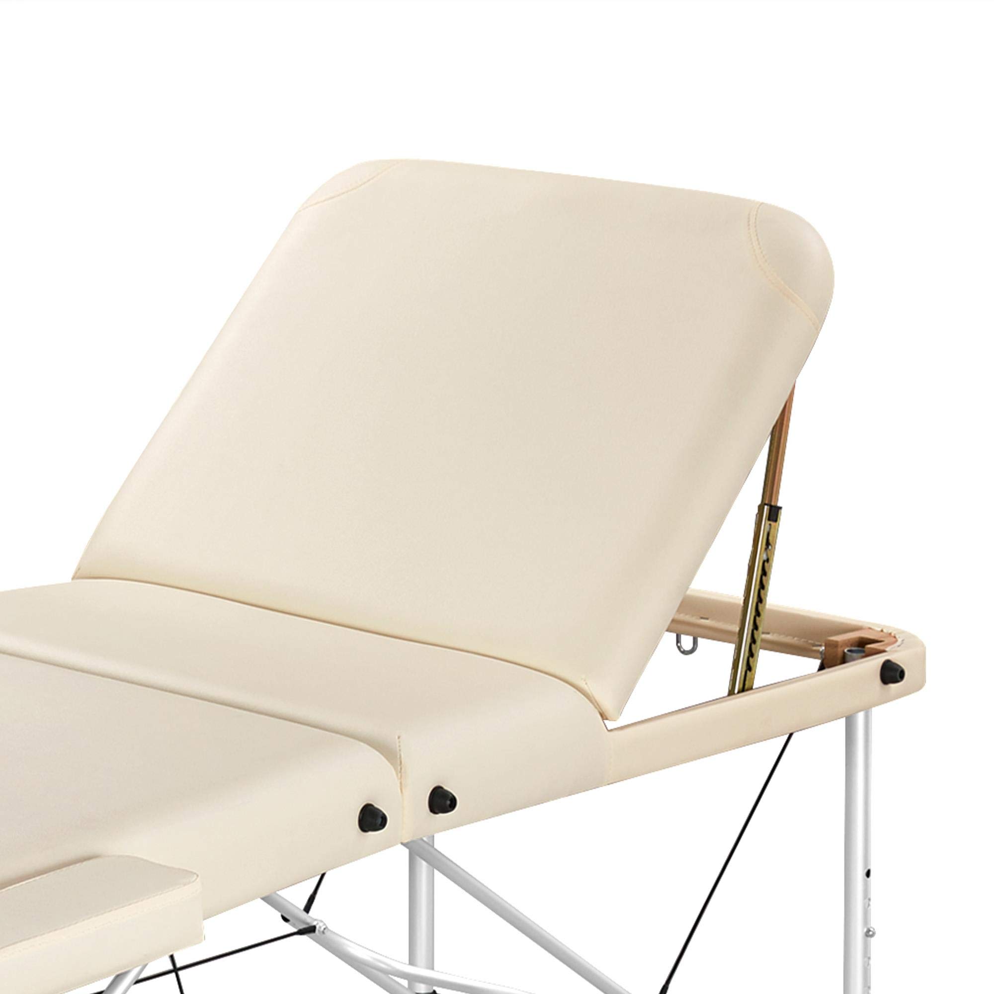 Yaheetech Massageliege 70cm breit Mobile Aluminium Massagetisch 3 Zonen höhenverstellbar mit hochwertiger Kopfstütze und Transporttasche bis 250kg belastbar Beige