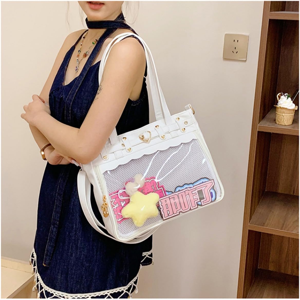 Japanese ita bag with large capacity shoulder crossbody messenger bag with insert kpop tote bag