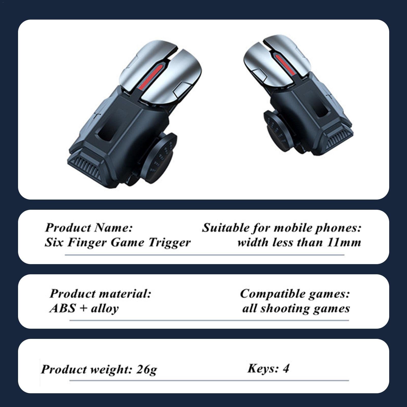 Leling 10 sztuk – ergonomiczny wyzwalacz, minimalne opó?nienia | Kontroler do gier do telefonu Plug and , zapobiega skomplikowanej obs?udze, mobilny kontroler Sensitive Shoot Aim [video game]