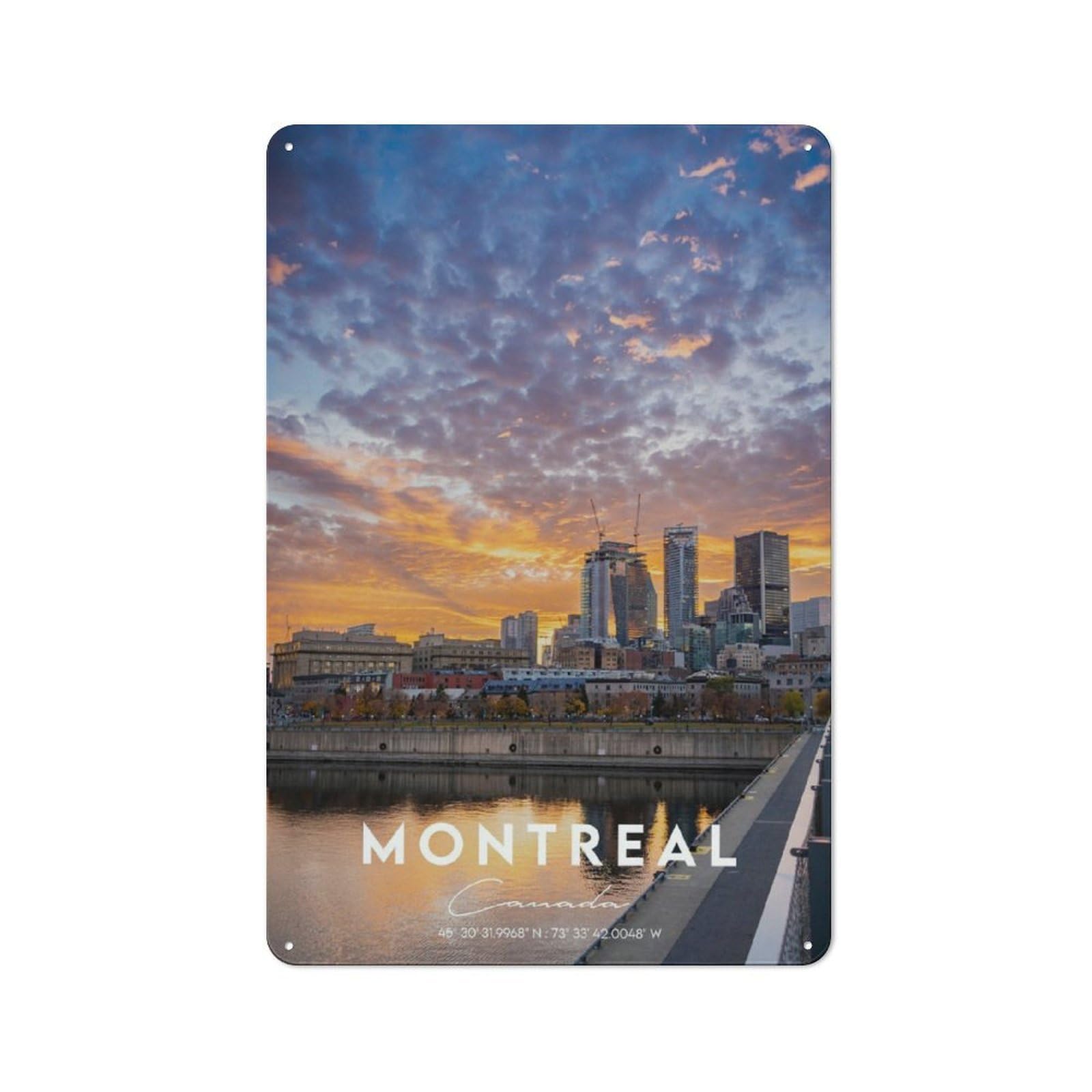 Junmoney Montreal 1 Tin Wall Plaque 30X20cm With For Pub Or Café, For Hospitality Wall Decor Collectors