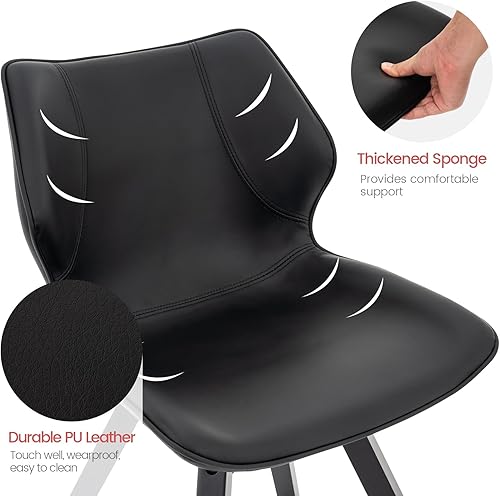 Miniatura 4 de Brage Living Juego de 2 sillas de comedor, modernas sillas de cuero sintético para cocina, comedor, sillas laterales tapizadas sin brazos con patas