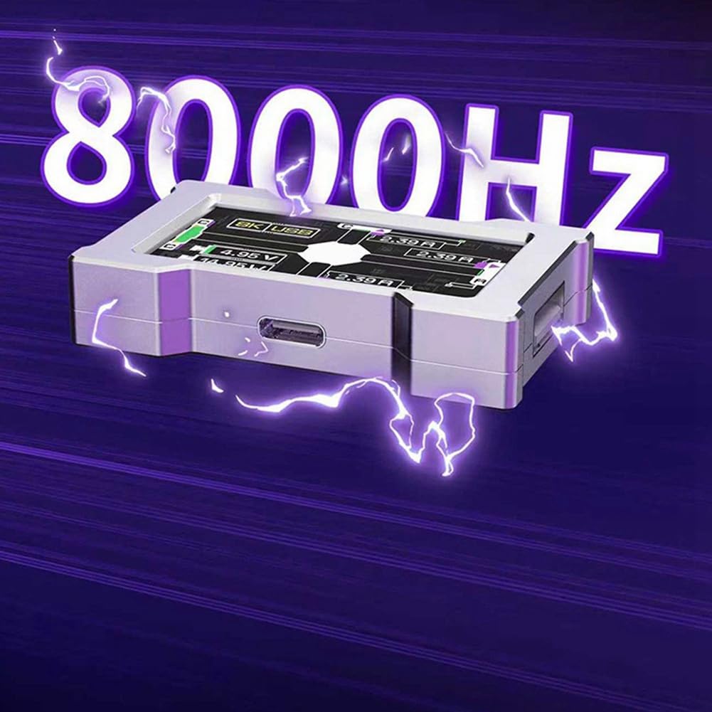 HMLAB ZNEO Hub USB Gaming de 2 A 3 Puertos 8KHz con Pantalla, Moderno para Configuración de Escritorio con de Juego, con 2X Cable C A C RGB B