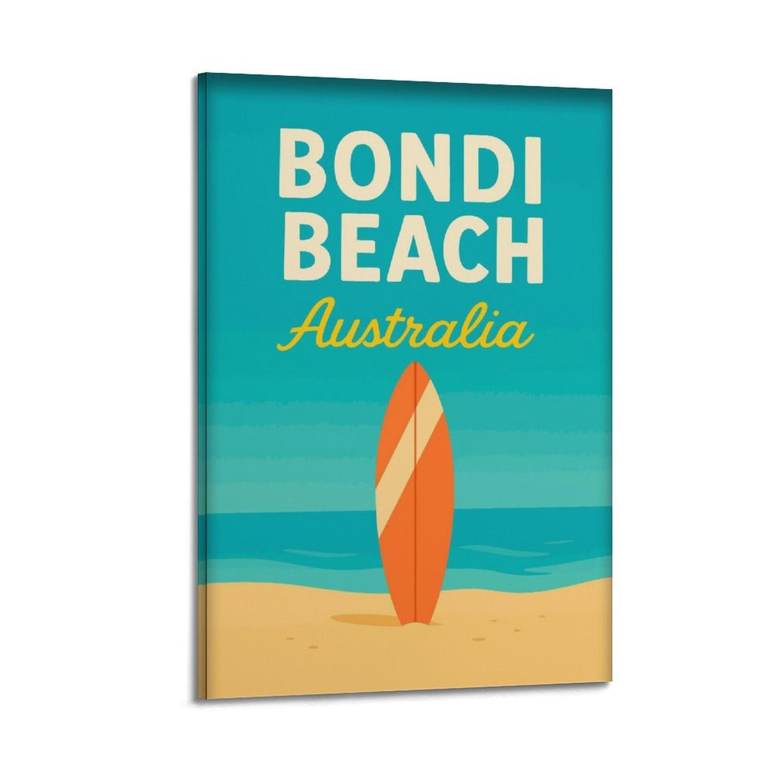 xiaoxiaoshen Bondi Beach Australia Scenic Coastal Wanderlust Canvas Poster Wall Art Prints Room Aesthetic Murals Bedroom And Living Decorations 20x30inch(50x75cm)