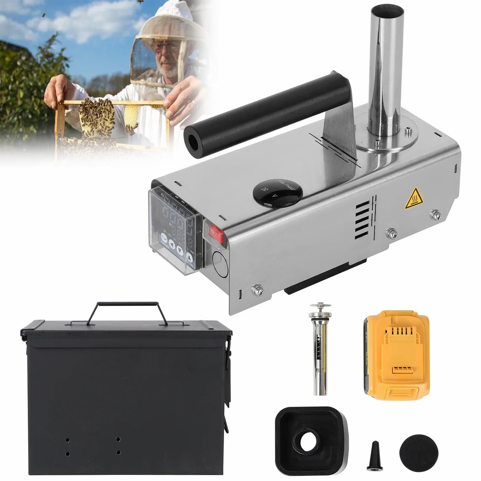Vaporizzatore di acido ossalico per api, trattamento portatile per acari con batteria ricaricabile, efficace controllo degli acari della varroa, strumento facile da usare per la cura delle api