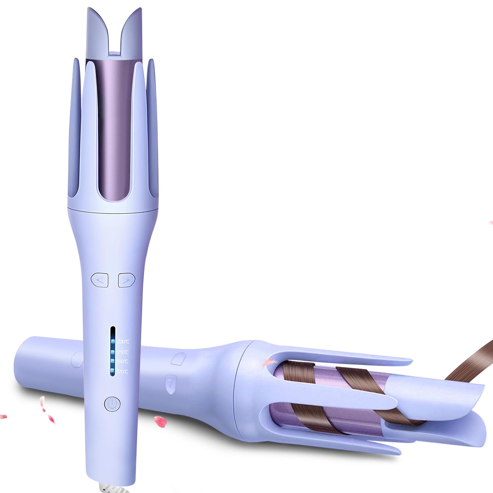 Anluomania Rizador de Pelo Automático, Rizador Pelo Automatico con Tecnología de Iones Negativos, 4 ajustes de temperatura, Anti-escaldado Seguro, No Enreder, Calentamiento Rápido