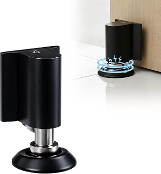 Magnetic Door Stoppers Laelr Retractable Wedge Stopper No Drill for Bottom of Door Floor Windproof Magnetic Doorstops with Adhesive & Screws to Keep Door Open for Home Office