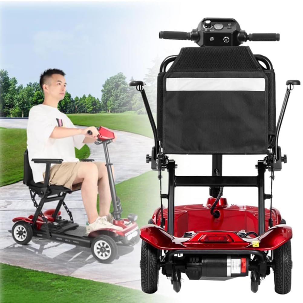 BCBKD Scooter per Disabili A 4 Ruote,Scooter per Disabili,Sedia A Rotelle Elettrica,Sedie A Rotelle Pieghevoli per Adulti Leggeri,con Batteria al Litio Rimovibile,con Cestello Portaoggetti