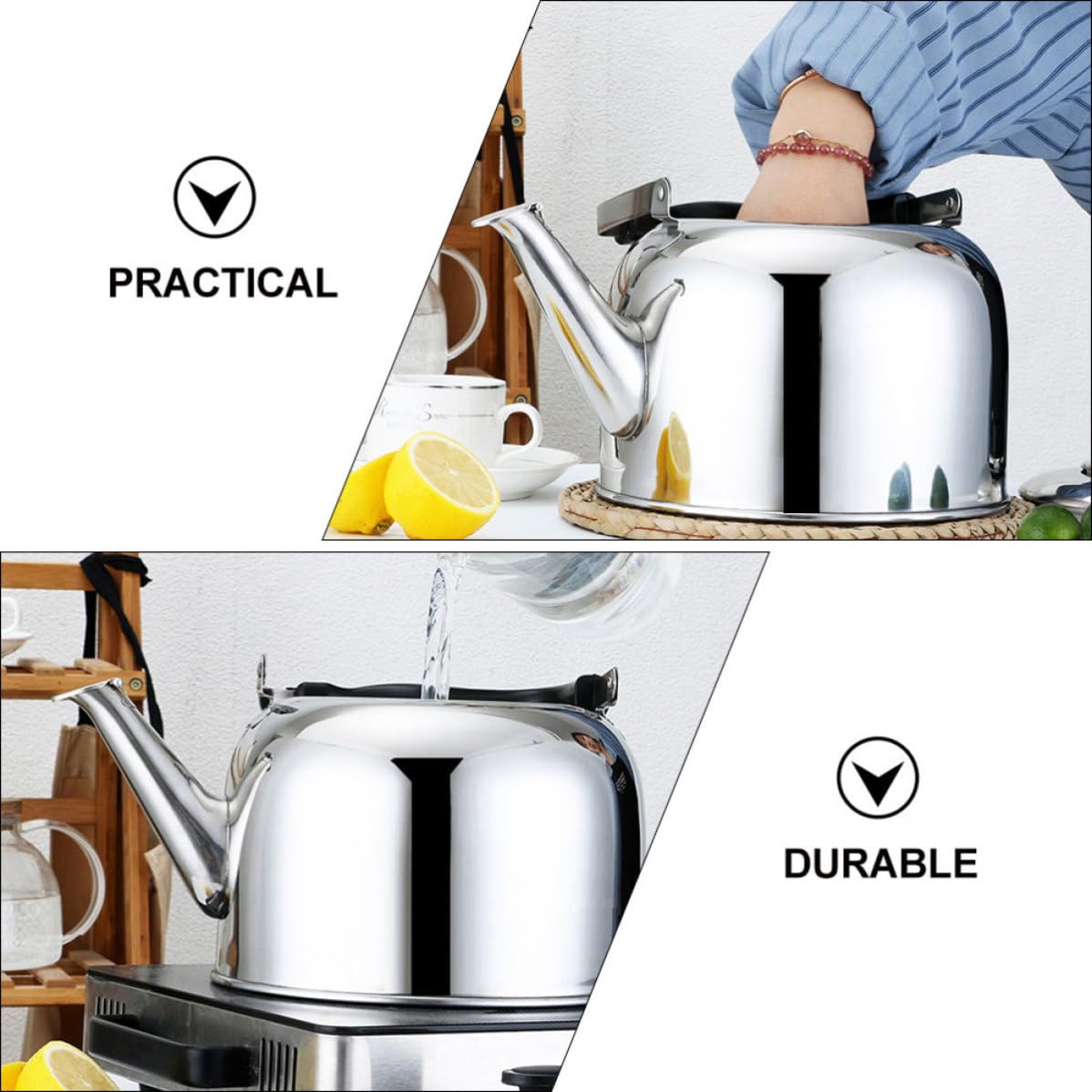 Tetera Silbante de Acero Inoxidable 6l para Gas y Té