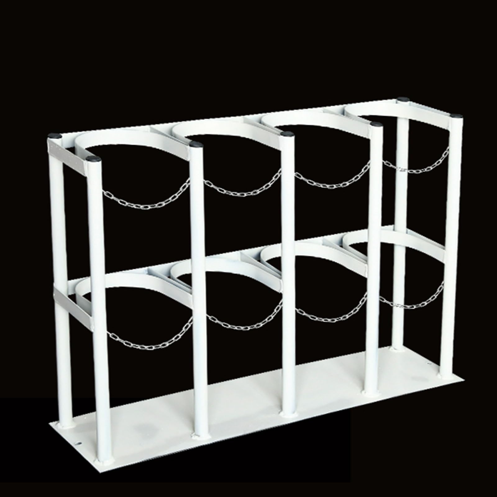 XBTGS Estante de almacenamiento de cilindro de gas para nitrógeno, acetileno, hidrógeno de 8/10 L, soporte para extintor con cadena y tornillos, estante para tanque de laboratorio, blanco, 86 cm