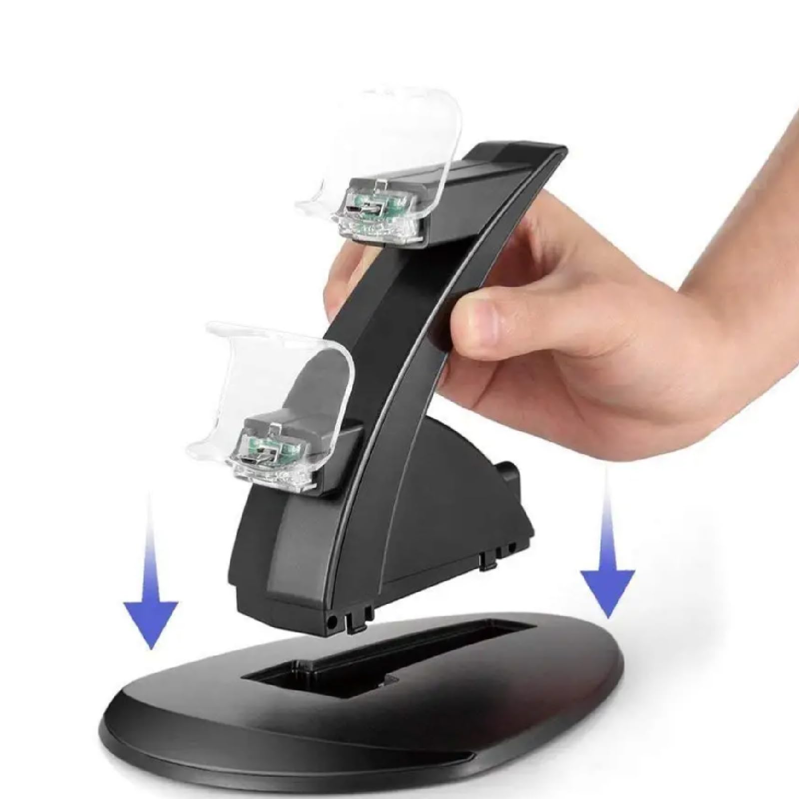 BARAC Caricabatterie per controller PS4, stazione di ricarica con telecomando PS 4 ricarica rapida con indicatore LED, stazione di controllo Sony Playstation 4/PS4/Pro/slim
