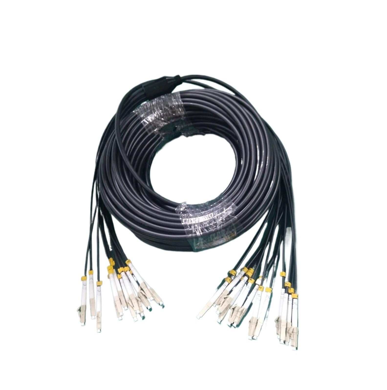 Cable de fibra óptica blindado de TPU, multimodo OM3, 12 núcleos, LC, latiguillo flexible de fibra óptica, FTTH, 10 m-40 m(12core LC-LC 10m)