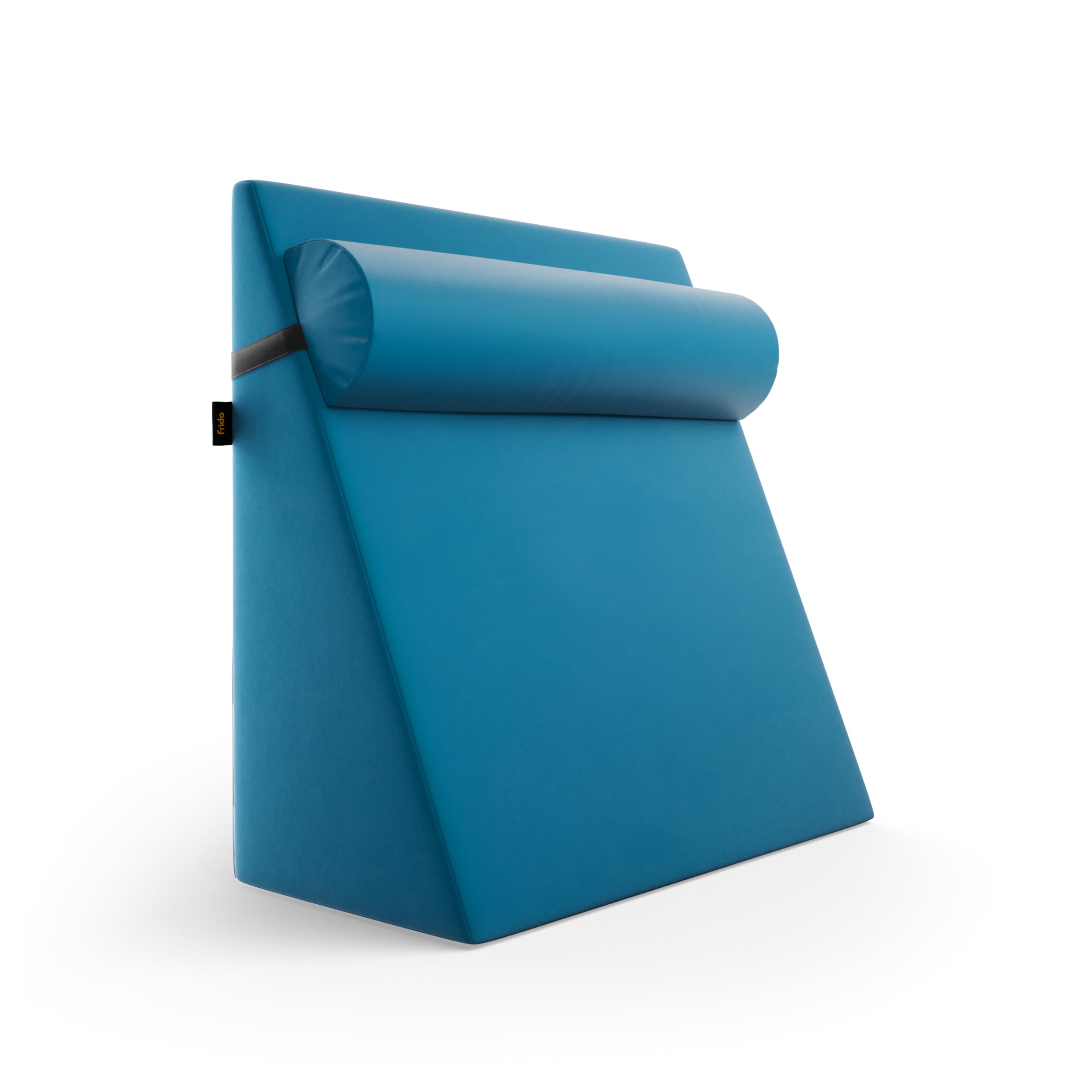 Frido Wedge Plus Cushion with Neck Rest Pillow Combo | Dual Foam Wedge Cushion with Adjustable Roll | Back, Neck, Knee & Leg Support | for Post-Surgery, Pregnancy | Washable Covers, Teal Blue