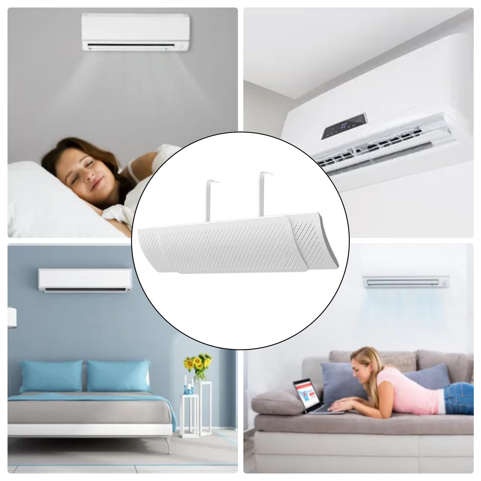 Deflettore di flusso d'aria - Deflettore di aria condizionata regolabile, per ufficio, casa, esterno, auto, camera da letto e finestre