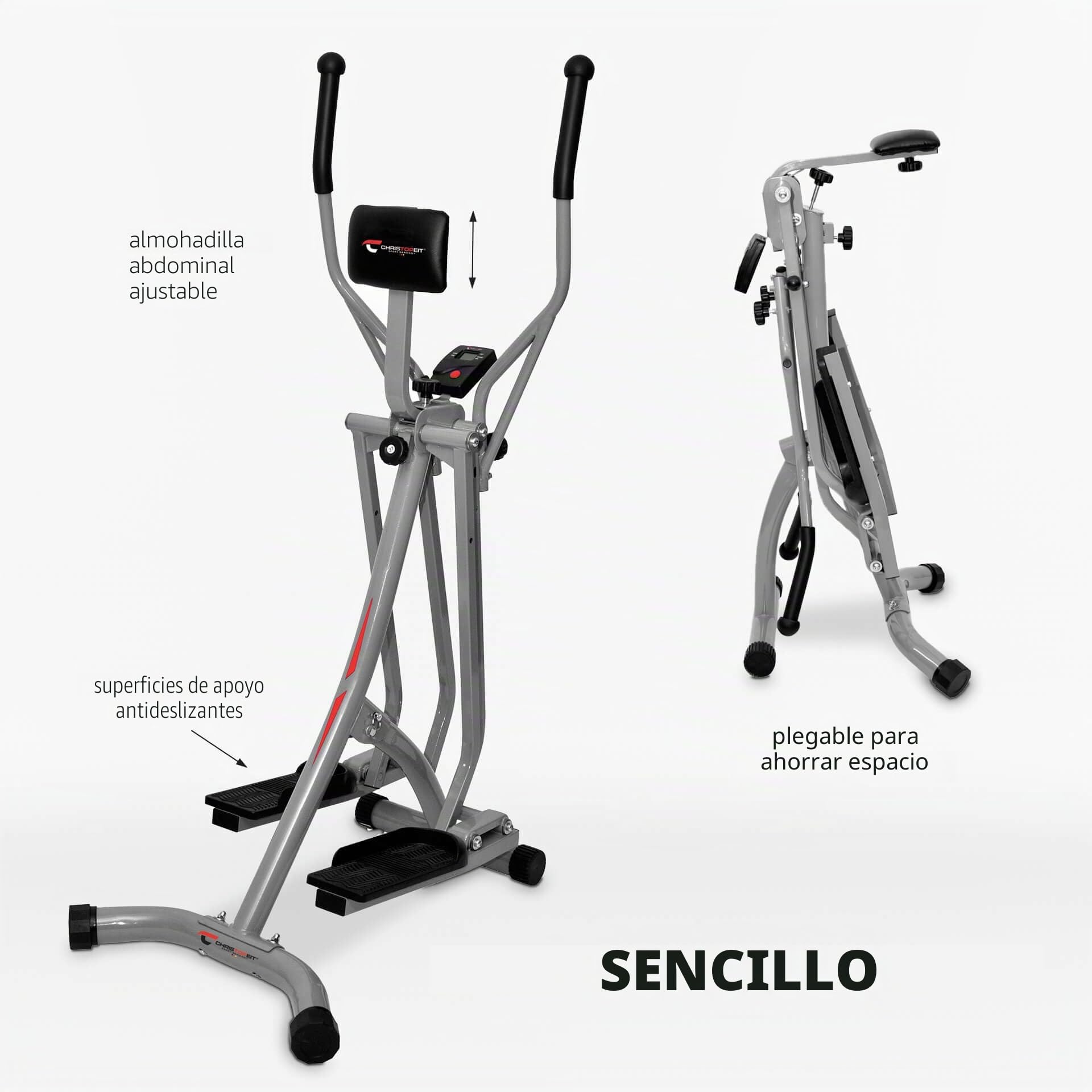 Christopeit 9101 - Elíptica de Fitness (100 kg), Color Plateado, Talla 80 x 60 x 148