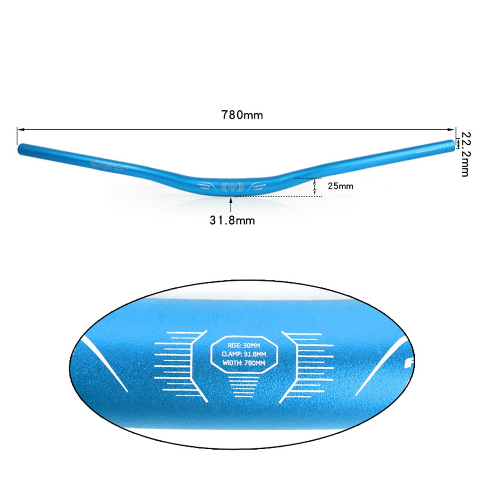 harayaa Long Guidon Vélo VTT Guidon Aluminium Alliage Barre Riser Contrôle Ergonomique Résistance Usure Adapté Loisirs Sportifs Course Terrain Accidenté