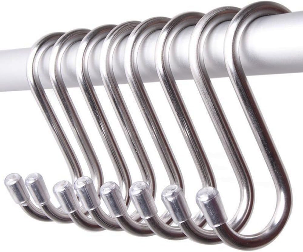 GCA 20 Pack 304 Stainless Steel Heavy-Duty Medium S Shaped Hooks Kitchen Hooks Hanging Hooks for Kitchen, Bathroom, Bedroom, Office …
