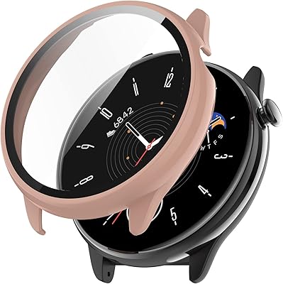 [2-Pack] Senter Case Cover for Amazfit GTR Mini case, Hard PC Bumper Tempered Glass Anti Protective Case Compatible with Amazfit GTR Mini Smart Watch