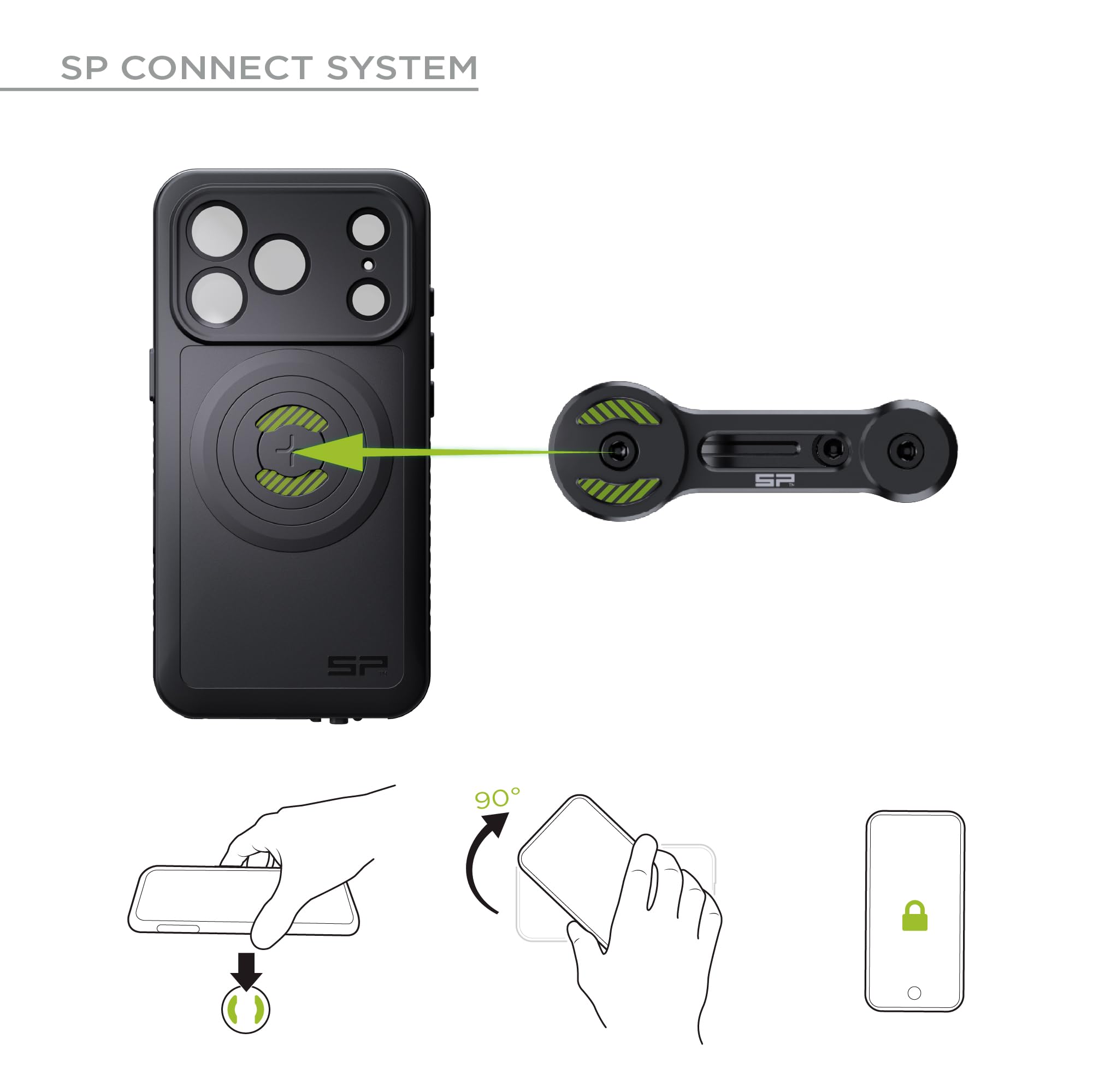 SP CONNECT Moto Bundle Xtreme | SPC+ | Supporto compatibile con iPhone 16 Pro | Supporto cellulare per moto | Supporto cellulare smartphone | Accessori per scooter