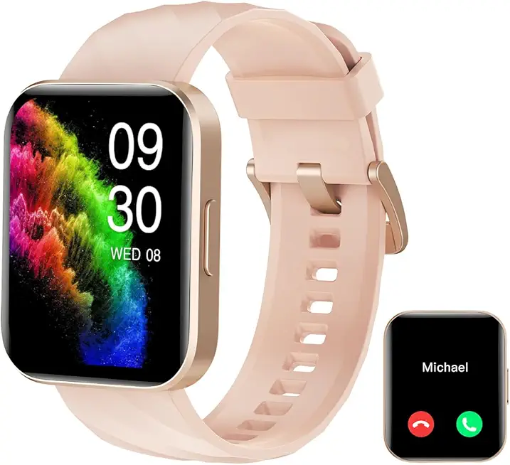 RUIMEN Smartwatch Damen Herren mit Telefonfunktion Fitnessuhr Schrittzähler Uhr mit Pulsmesser SpO2 Messung Schlafüberwachung Nachrichten Multi Trainingsmodi Smart Watch Wasserdicht Für Android iOS