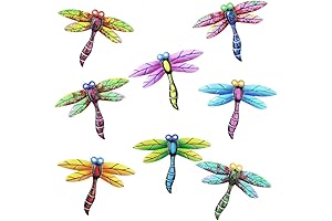 Chihutown 8 Pieces Metal Dragonfly Outdoor Decor: Unique Outdoor Art for Home,...