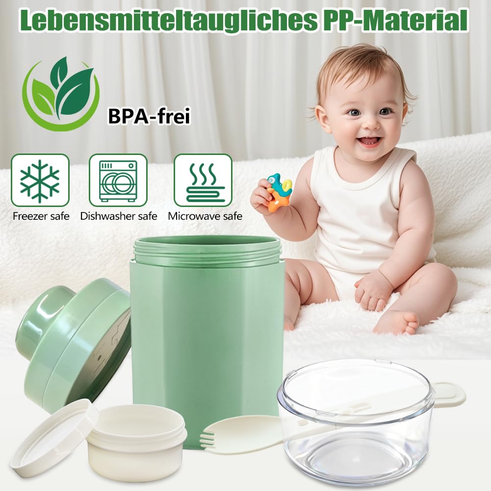 2er Müslibecher To Go Auslaufsicher mit Löffel & Soßenbox, 520+50+250ml Joghurtbecher aus BPA-freiem PP, Spülmaschinengeeignet für Arbeit, Schule & Picknick (mit Reinigungsbürste)