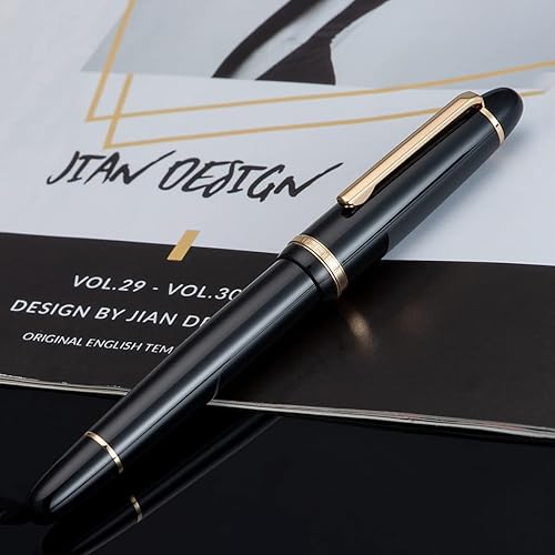 Miniatura 4 de Jinhao X850 - Pluma estilográfica mediana con convertidor negro con clip dorado de metal para escribir