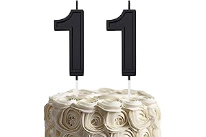 3D Number Birthday Cake Candles - Black Number 11 Candle
