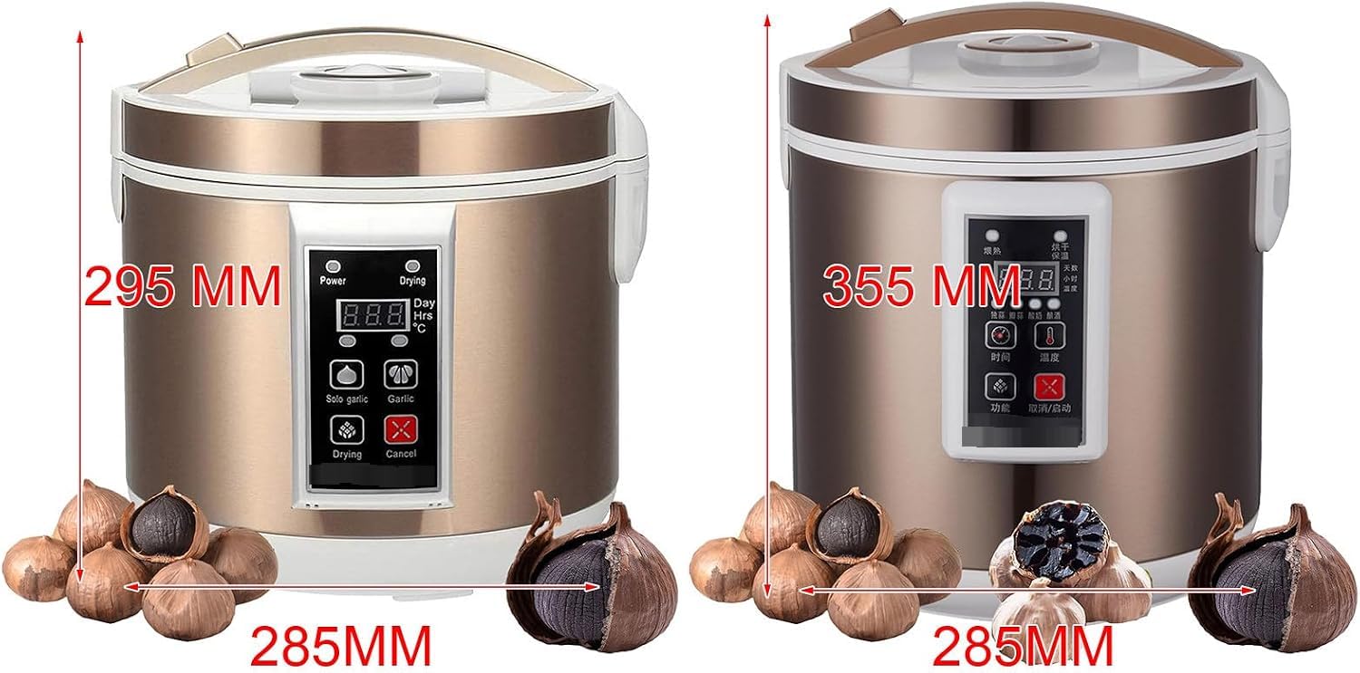6L Nero Aglio Maker con Cestello in Acciaio Inox.Adatto per yogurt, natto, aceto di frutta, ecc.Dispone di riscaldamento intelligente del timer, memoria di spegnimento e funzionamento con un solo puls