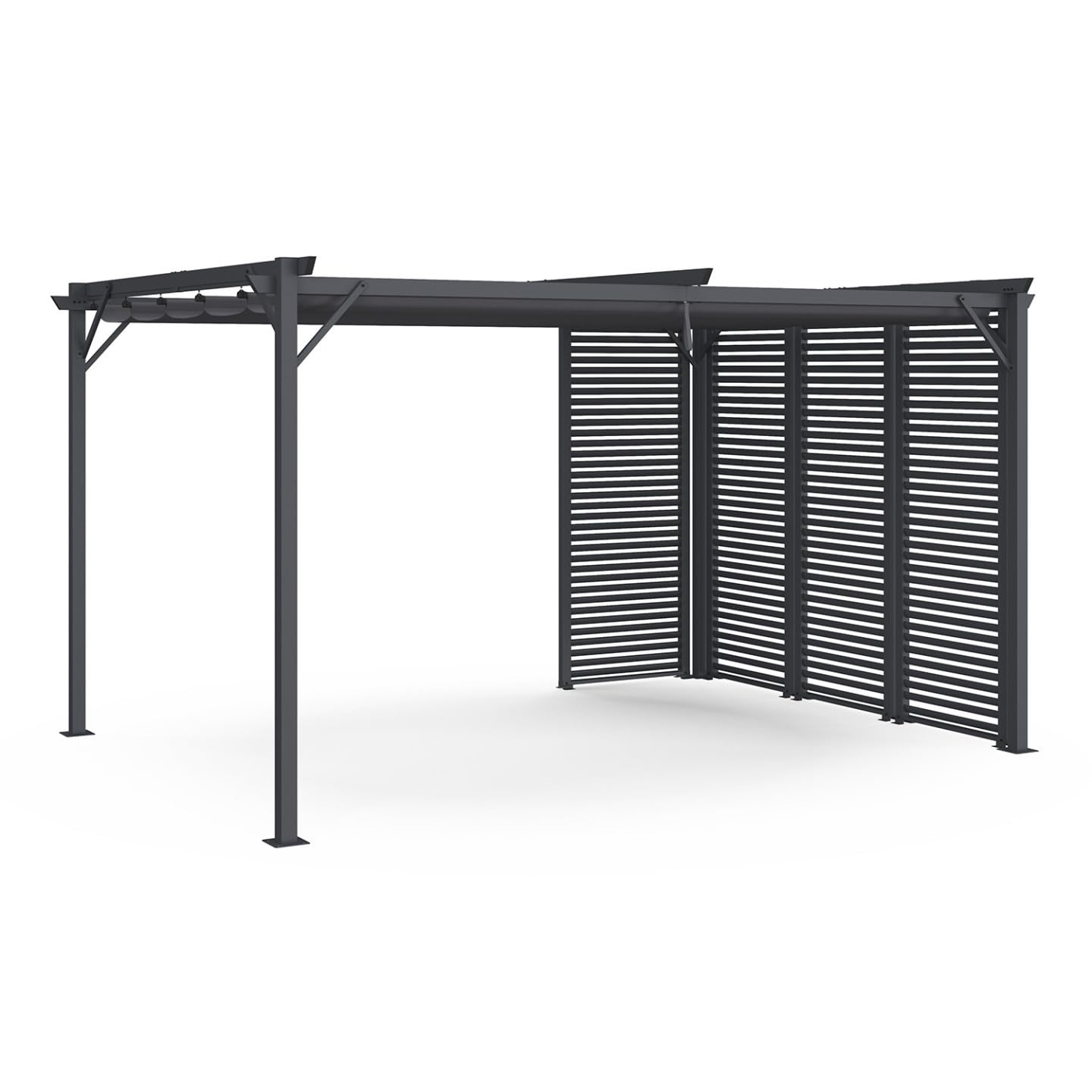 IDMarket - Lot de 2 persiennes pour pergola pans modulables Gris Anthracite