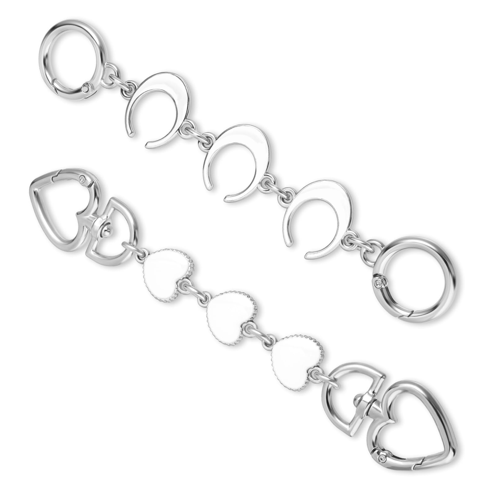 Amazon.com: Bremorou 2Pcs Purse Extender Chain Silver Heart Moon