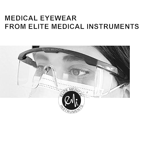 Miniatura 6 de EMI # 411 - Lentes de seguridad médica, ajustables, montura completa, color negro