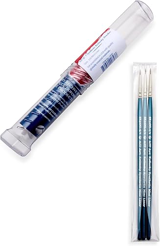 Miniatura 2 de AIT Art Select - Mini pinceles de pintura con detalles de forro tamaño 50 paquete de 3 sable sintético Kolinsky juego montado en Estados Unidos para